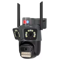 Camera supraveghere WiFi cu 3 lentile 15MP 8K PTZ Audio Alarma Exterior IP66