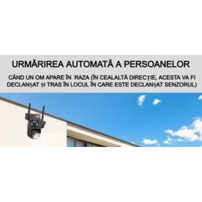 Camera supraveghere WiFi cu 3 lentile 15MP 8K PTZ Audio Alarma Exterior IP66