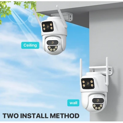 Camera Supraveghere WiFi BT Ultra HD 4 Lentile Unghi Larg Zoom 8X Night Vision Autotracking Audio Bidirectional