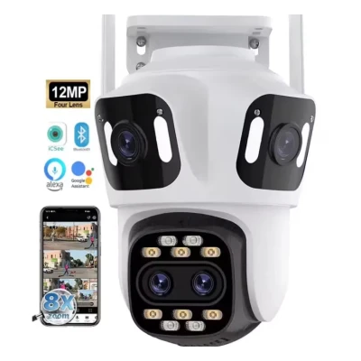 Camera Supraveghere WiFi BT Ultra HD 4 Lentile Unghi Larg Zoom 8X Night Vision Autotracking Audio Bidirectional