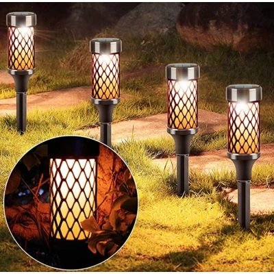 Lampa solara LED pentru gradina 37cm lumina calda impermeabila