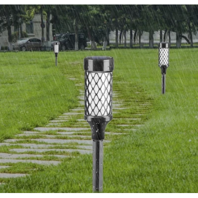 Lampa solara LED pentru gradina 37cm lumina calda impermeabila