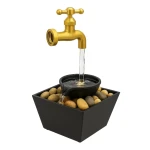 Fantana decorativa cu robinet cu lumina si pietre tip cascada