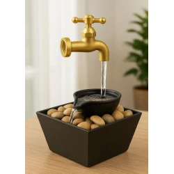 Fantana decorativa cu robinet cu lumina si pietre tip cascada