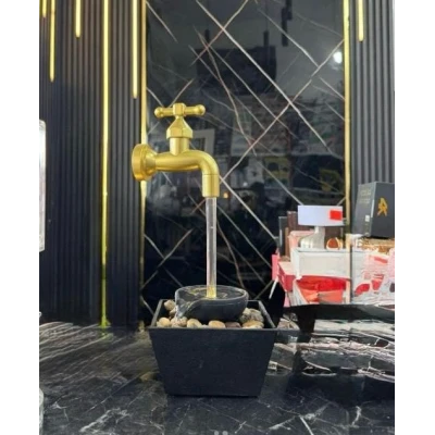 Fantana decorativa cu robinet cu lumina si pietre tip cascada