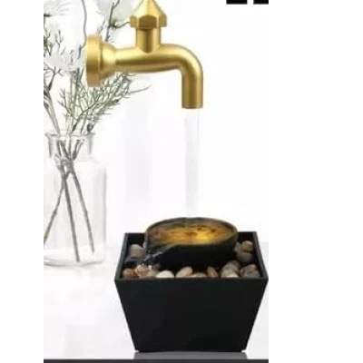 Fantana decorativa cu robinet cu lumina si pietre tip cascada