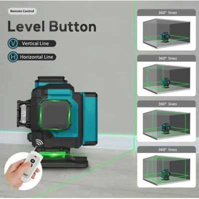Nivela laser 4D cu 16 linii autonivelare telecomanda lumina verde Trepied