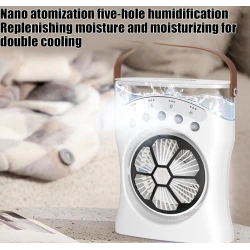 Ventilator portabil cu racire si purificare aer USB cu maner compact silentios si multifunctional