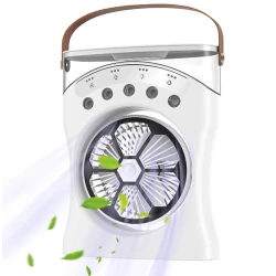 Ventilator portabil cu racire si purificare aer USB cu maner compact silentios si multifunctional
