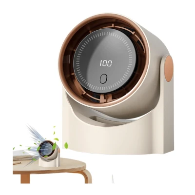 Mini Ventilator smart cu display digital si flux de aer puternic de birou compact reglabil si silentios