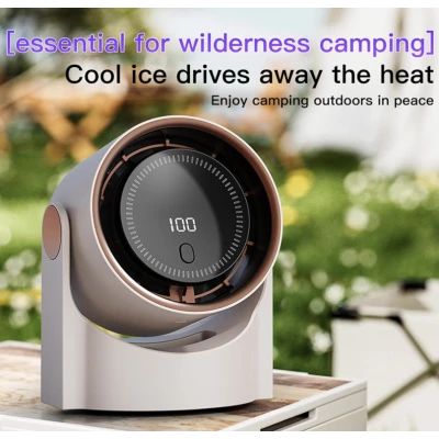 Mini Ventilator smart cu display digital si flux de aer puternic de birou compact reglabil si silentios