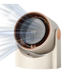 Mini Ventilator smart cu display digital si flux de aer puternic de birou compact reglabil si silentios