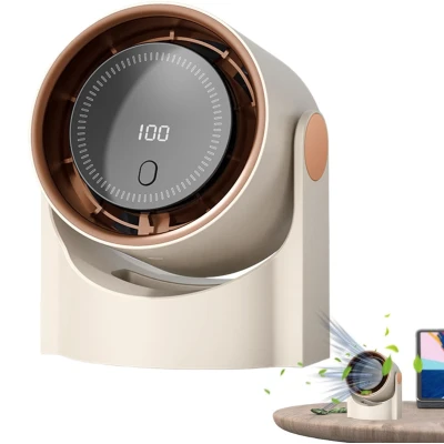 Mini Ventilator smart cu display digital si flux de aer puternic de birou compact reglabil si silentios
