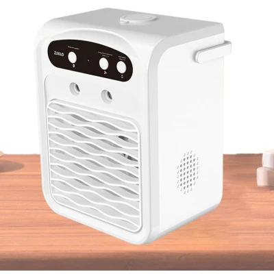 Mini Racitor de aer portabil 3 in 1 ventilator racire bluetooth si umidificator compact si silentios