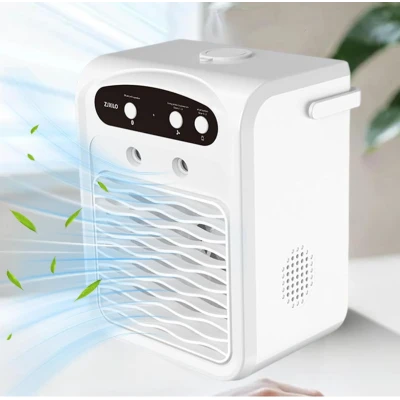 Mini Racitor de aer portabil 3 in 1 ventilator racire bluetooth si umidificator compact si silentios