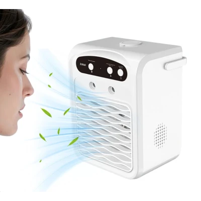Mini Racitor de aer portabil 3 in 1 ventilator racire bluetooth si umidificator compact si silentios