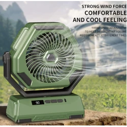 Ventilator portabil de camping USB 20000mAh 4 viteze 3 moduri de iluminare rotatie 270