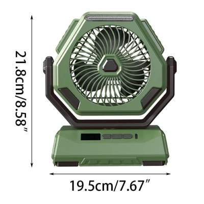 Ventilator portabil de camping USB 20000mAh 4 viteze 3 moduri de iluminare rotatie 270