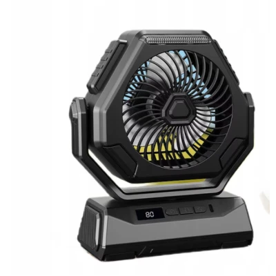 Ventilator portabil de camping USB 20000mAh 4 viteze 3 moduri de iluminare rotatie 270