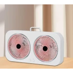 Ventilator dublu portabil USB cu 2 capete flux de aer puternic silentios cu maner