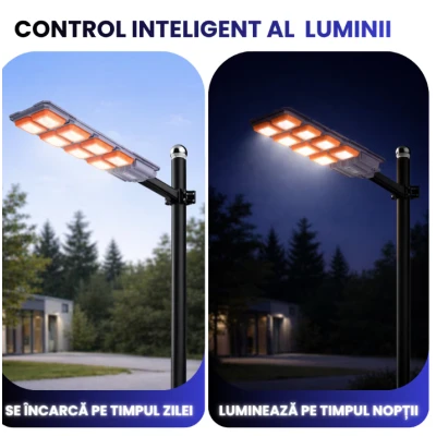 UB Lampa solara stradala premium LED 3000W IP66 puternica 6 casete