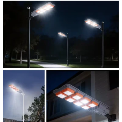 UB Lampa solara stradala premium LED 3000W IP66 puternica 6 casete