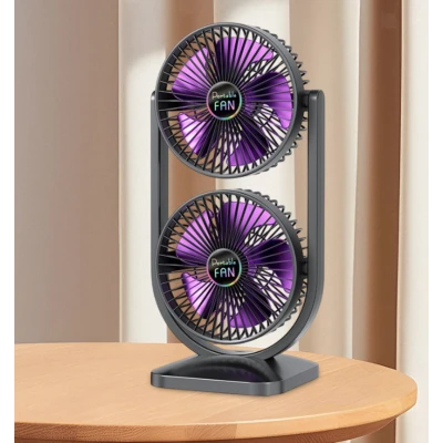 Ventilator de birou dublu portabil si reglabil CH