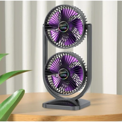 Ventilator de birou dublu portabil si reglabil CH
