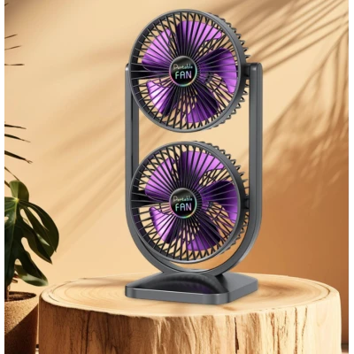 Ventilator de birou dublu portabil si reglabil CH