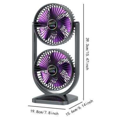 Ventilator de birou dublu portabil si reglabil CH