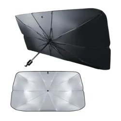 Parasolar pliabil tip umbrela pentru parbrizul masinii 140x79