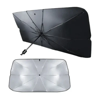 Parasolar pliabil tip umbrela pentru parbrizul masinii 140x79