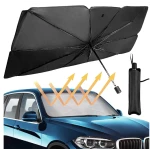 Parasolar pliabil tip umbrela pentru parbrizul masinii 140x79