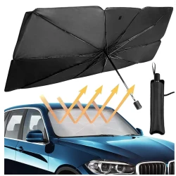Parasolar pliabil tip umbrela pentru parbrizul masinii 140x79