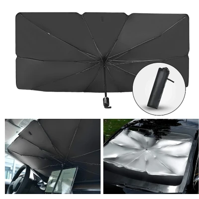 Parasolar pliabil tip umbrela pentru parbrizul masinii 140x79