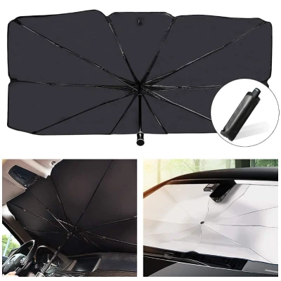 Parasolar pliabil tip umbrela pentru parbrizul masinii 140x79