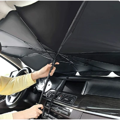 Parasolar pliabil tip umbrela pentru parbrizul masinii 140x79