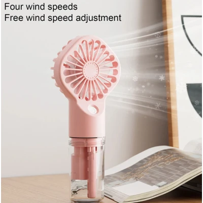 Mini Ventilator portabil 2 in 1 cu umidificator 4 trepte de viteza baterie 1200mAh reincarcabil USB