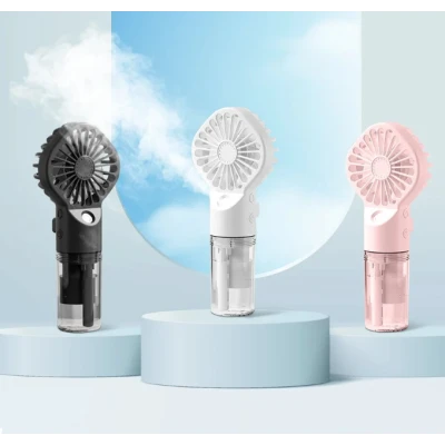 Mini Ventilator portabil 2 in 1 cu umidificator 4 trepte de viteza baterie 1200mAh reincarcabil USB
