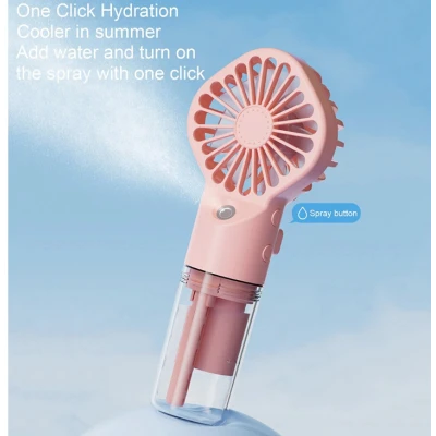 Mini Ventilator portabil 2 in 1 cu umidificator 4 trepte de viteza baterie 1200mAh reincarcabil USB