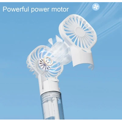 Mini Ventilator portabil 2 in 1 cu umidificator 4 trepte de viteza baterie 1200mAh reincarcabil USB