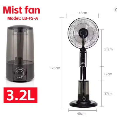 Ventilator cu umidificator 75W cu 3 viteze diametru 43 cm rezervor apa 3.2 litri oscilatie timer ultrasunete