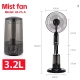Ventilator cu umidificator 75W cu 3 viteze diametru 43 cm rezervor apa 3.2 litri oscilatie timer ultrasunete