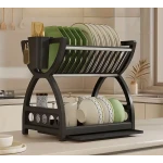 Suport de vase multifuncțional cu 2 niveluri cu tava de scurgere 33x24x30.5 cm