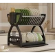 Suport de vase multifuncțional cu 2 niveluri cu tava de scurgere 33x24x30.5 cm