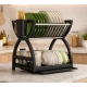 Suport de vase multifuncțional cu 2 niveluri cu tava de scurgere 33x24x30.5 cm