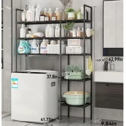 Raft de depozitare pentru masina de spalat si toaleta multifunctional cu 5 straturi 138x106x25