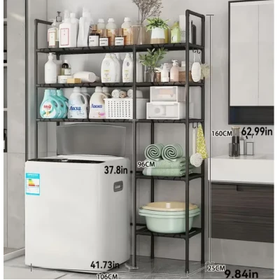 Raft de depozitare pentru masina de spalat si toaleta multifunctional cu 5 straturi 138x106x25