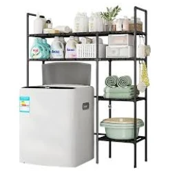 Raft de depozitare pentru masina de spalat si toaleta multifunctional cu 5 straturi 138x106x25
