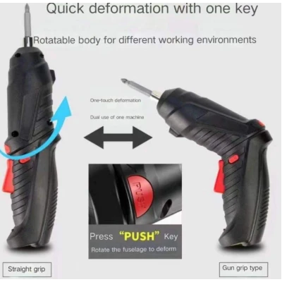 Trusa Mini autofiletanta 46 accesorii 3.6V 2 pozitii de insurubare